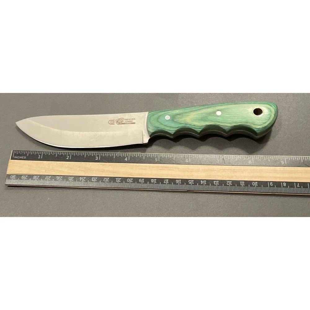Beaver Creek Pakkawood Green Handle Hunter Skinner 9